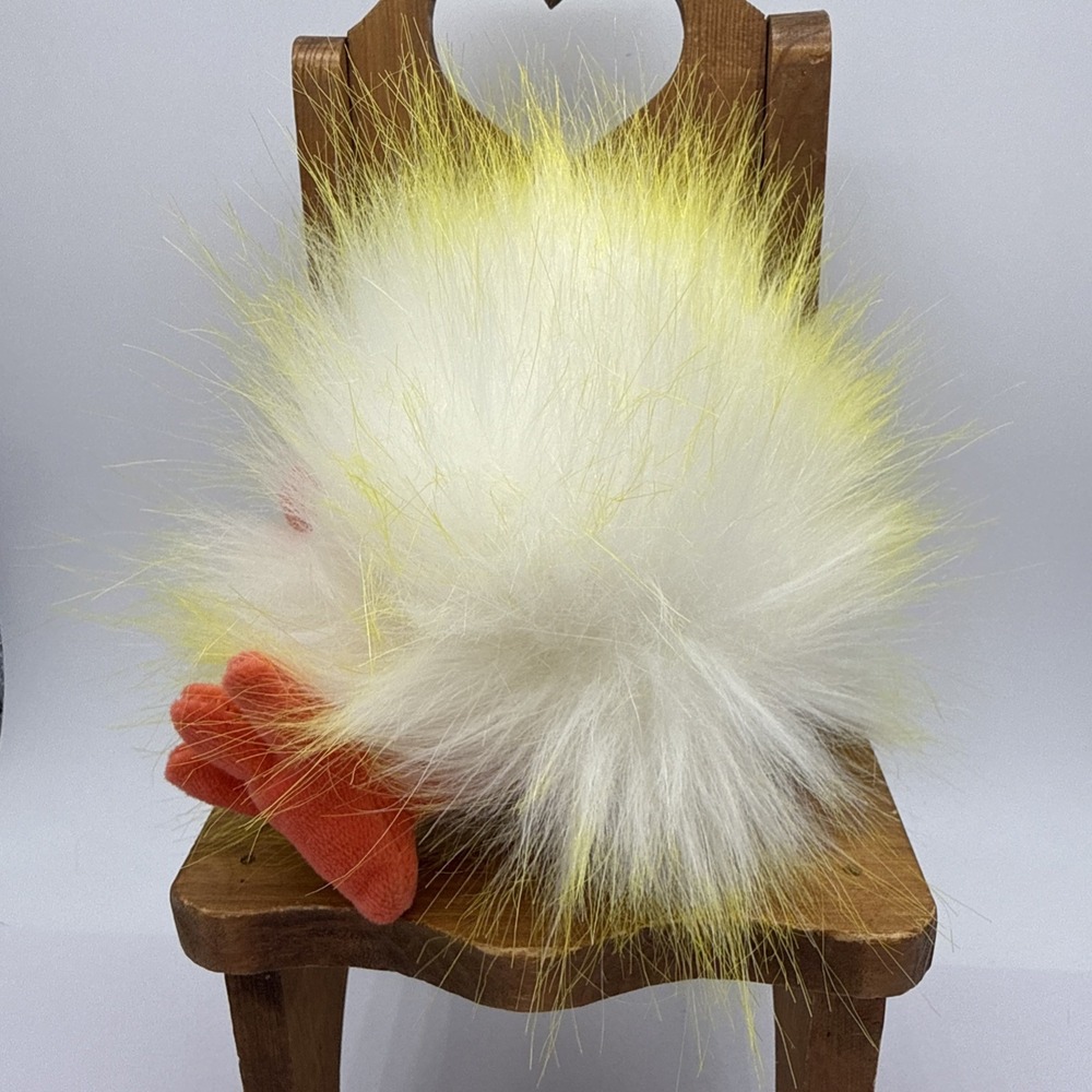JELLYCAT Yellow & White Crazy Chick 6" Fast Shipping Rare Item Puff Ball Toy - Picture 2 of 6